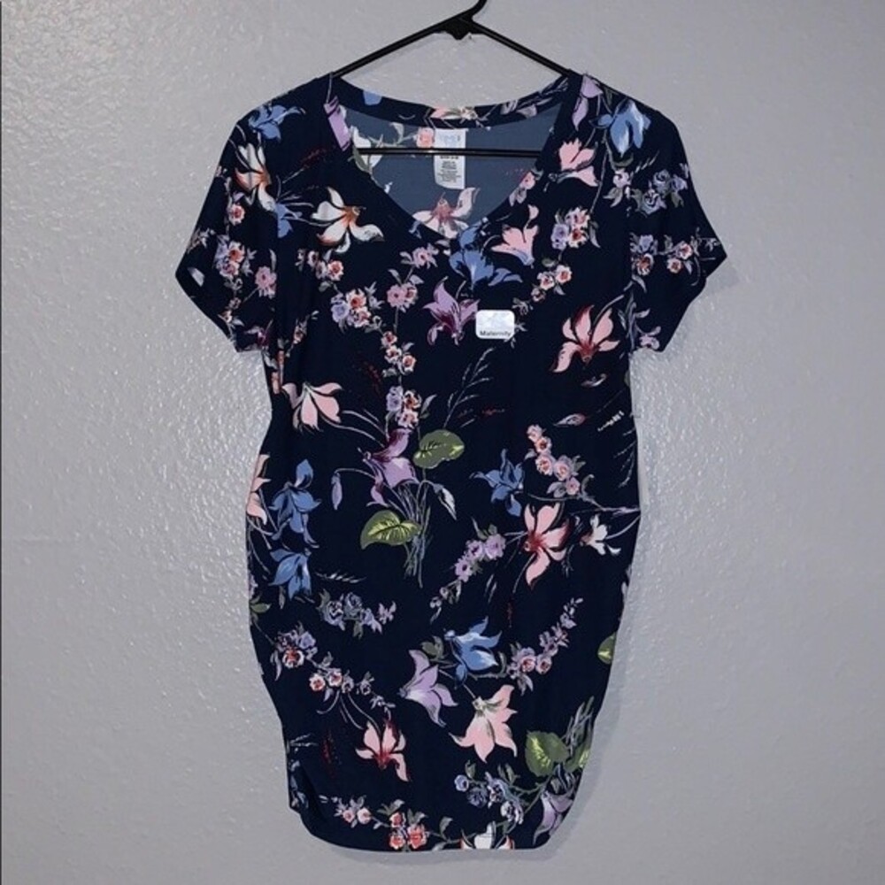 Time and Tru Maternity Short Sleeve Floral Top Small